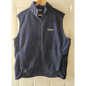 Columbia Sportswear Fleece Vest Men's Large Navy Full‎ Zip Outdoor Hiking